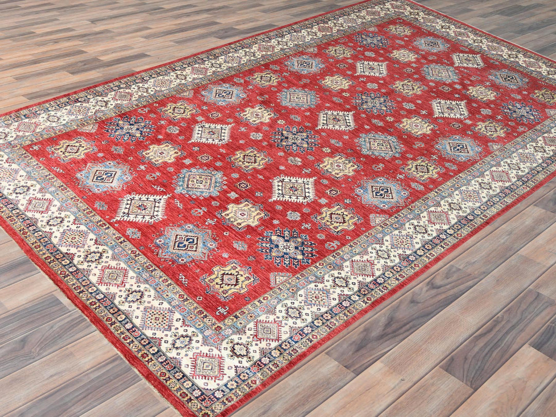 12'1" x 16'0" New Hand Knotted Red Wool Rectangle Oriental Rug - MOA10282528