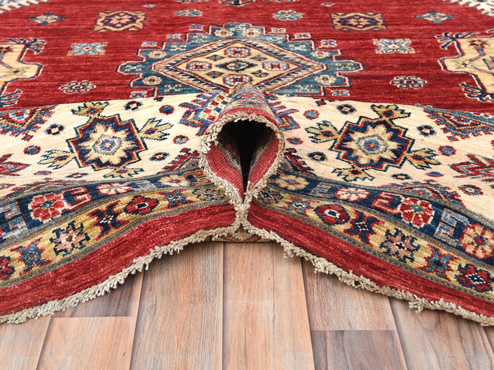 12'1" x 16'0" New Hand Knotted Red Wool Rectangle Oriental Rug - MOA10282528