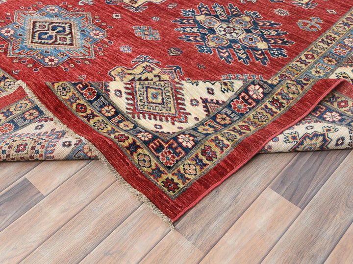 12'1" x 16'0" New Hand Knotted Red Wool Rectangle Oriental Rug - MOA10282528