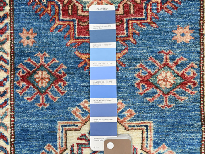 2'9" x 40'6" New Hand Knotted Blue Wool Runner Oriental Rug - MOA10282575