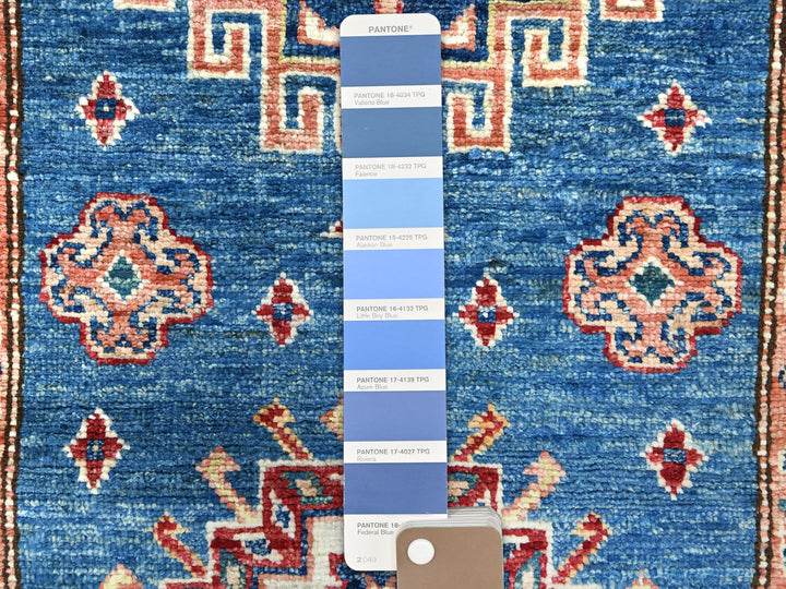 2'6" x 33'6" New Hand Knotted Blue Wool Runner Oriental Rug - MOA10282577