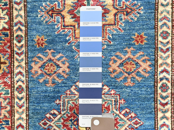 2'8" x 40'8" New Hand Knotted Blue Wool Runner Oriental Rug - MOA10282599