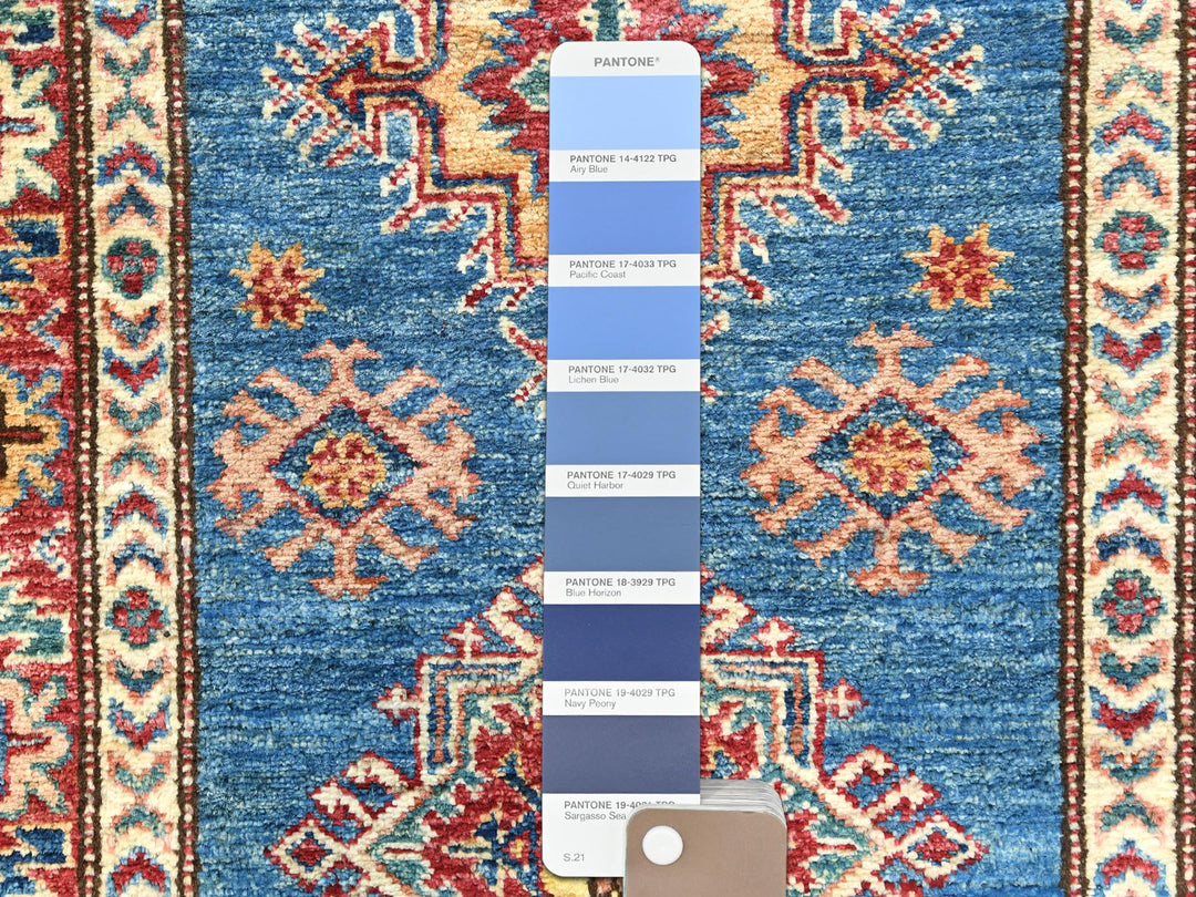 2'8" x 40'8" New Hand Knotted Blue Wool Runner Oriental Rug - MOA10282599