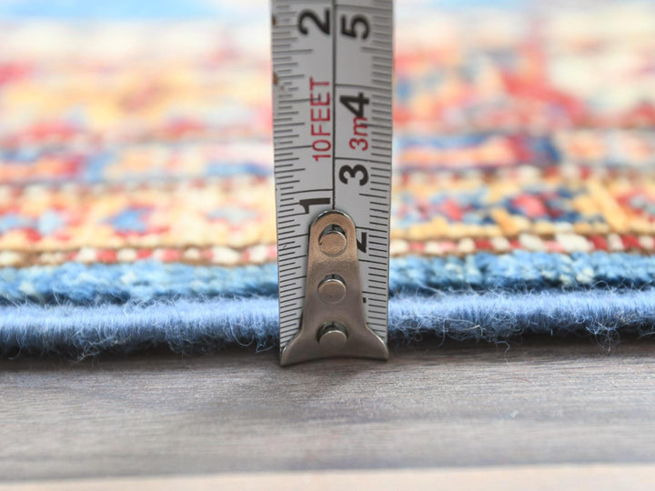 2'8" x 40'8" New Hand Knotted Blue Wool Runner Oriental Rug - MOA10282599