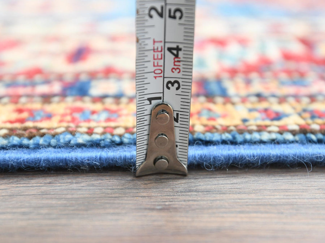 2'7" x 34'0" New Hand Knotted Blue Wool Runner Oriental Rug - MOA10282602