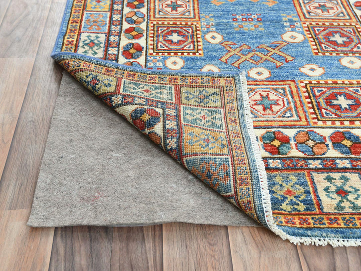 3'0" x 24'5" New Hand Knotted Blue Wool Runner Oriental Rug - MOA10282606