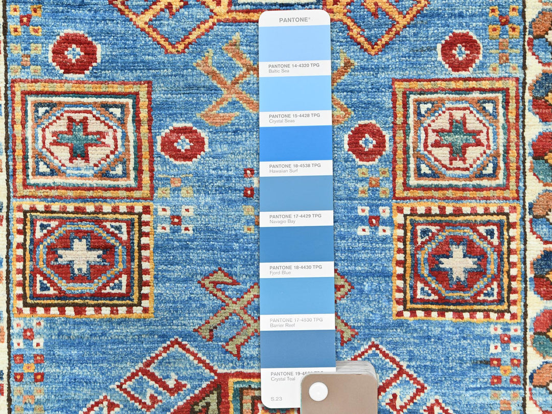 3'0" x 24'5" New Hand Knotted Blue Wool Runner Oriental Rug - MOA10282606