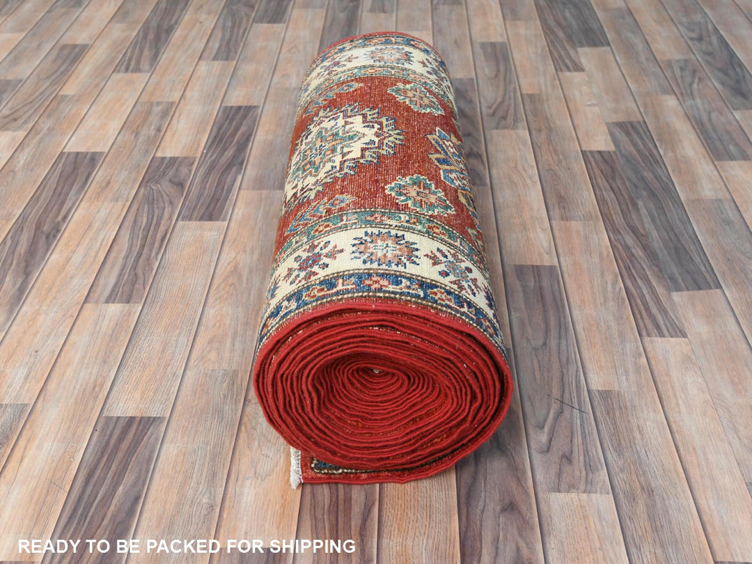 2'8" x 39'1" New Hand Knotted Red Wool Runner Oriental Rug - MOA10282607