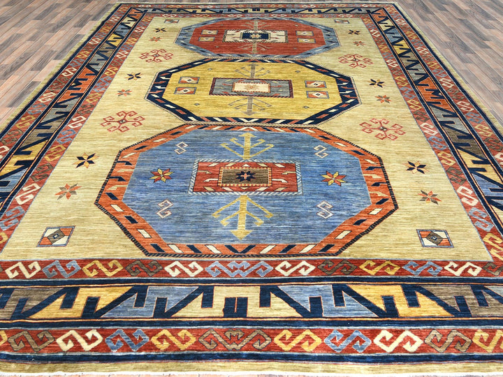 10'2" x 13'6" New Hand Knotted Green Wool Rectangle Oriental Rug - MOA10282613