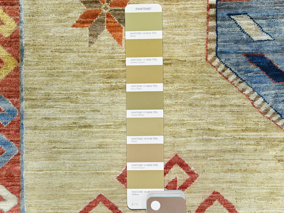 10'2" x 13'6" New Hand Knotted Green Wool Rectangle Oriental Rug - MOA10282613