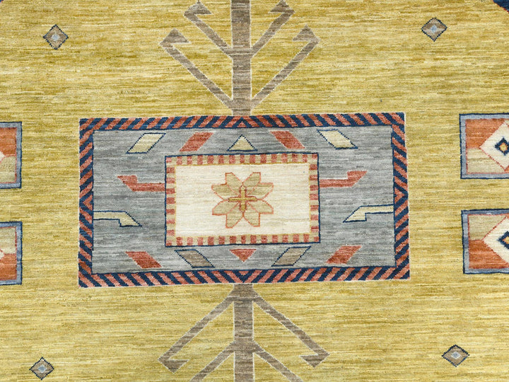 10'2" x 13'6" New Hand Knotted Green Wool Rectangle Oriental Rug - MOA10282613