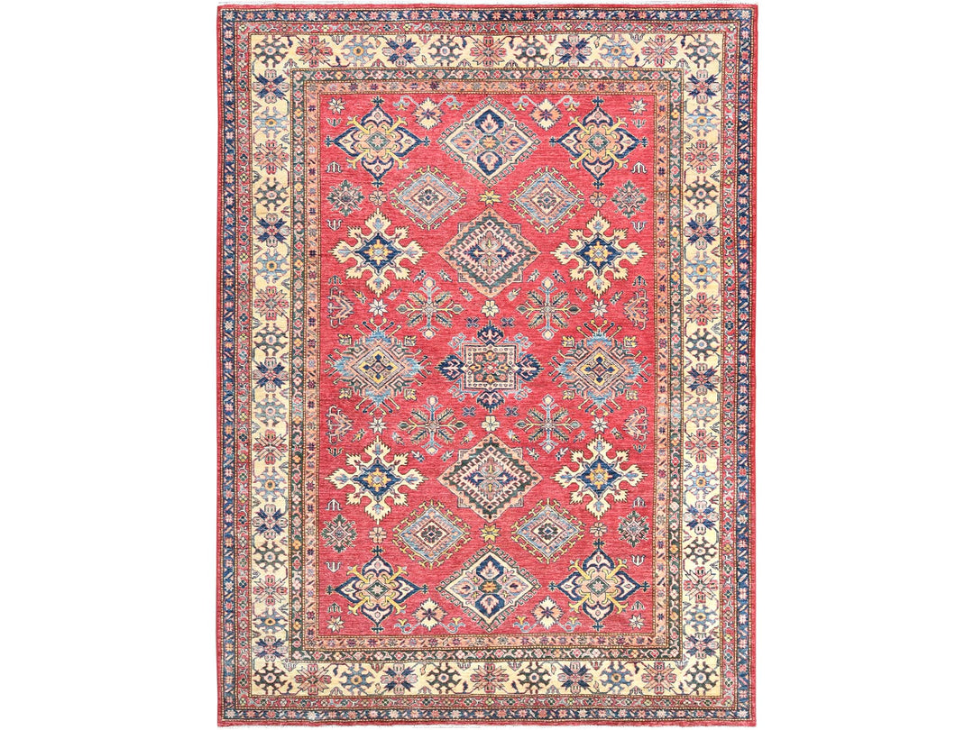 7'10" x 10'6" New Hand Knotted Red Wool Rectangle Oriental Rug - MOA10282640