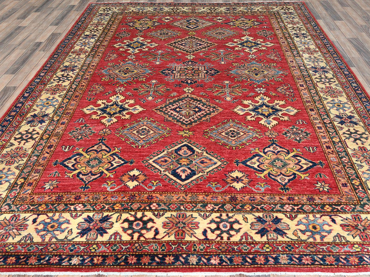 7'10" x 10'6" New Hand Knotted Red Wool Rectangle Oriental Rug - MOA10282640