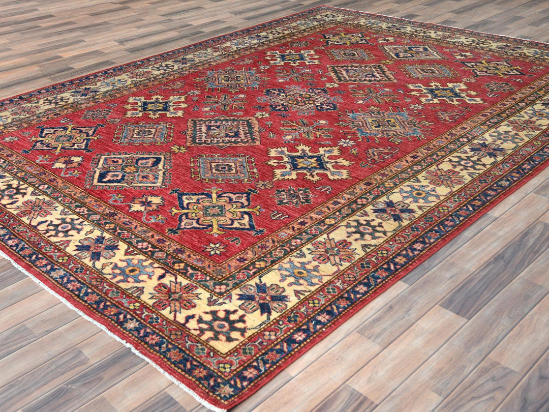 7'10" x 10'6" New Hand Knotted Red Wool Rectangle Oriental Rug - MOA10282640