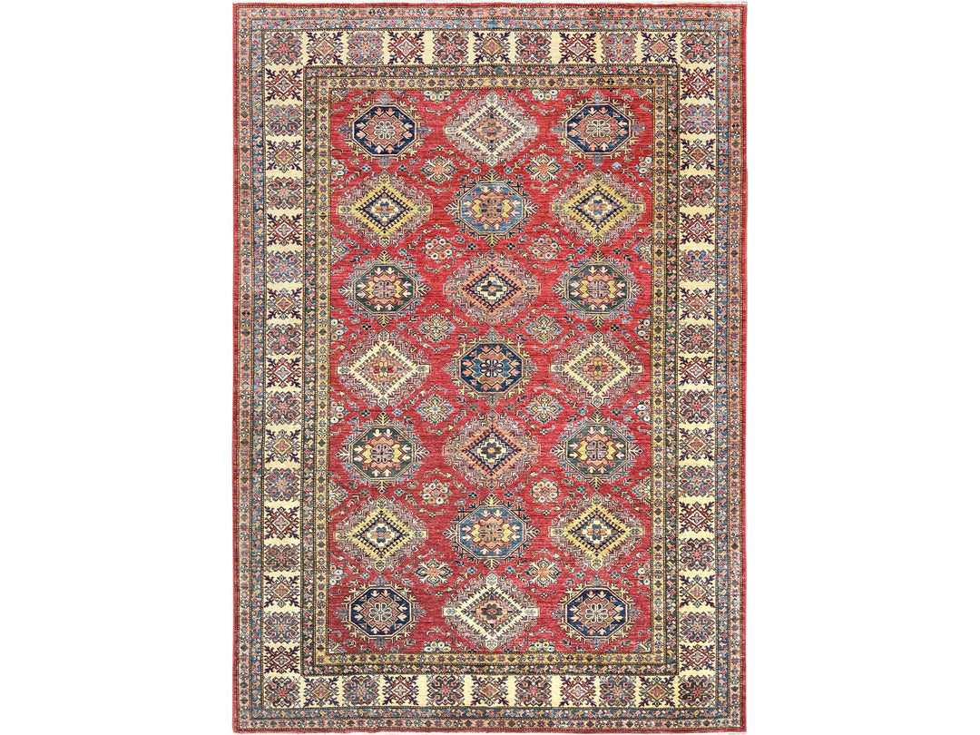 8'10" x 12'8" New Hand Knotted Red Wool Rectangle Oriental Rug - MOA10282641