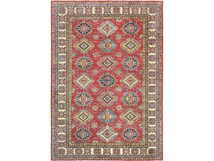 8'10" x 12'8" New Hand Knotted Red Wool Rectangle Oriental Rug - MOA10282641