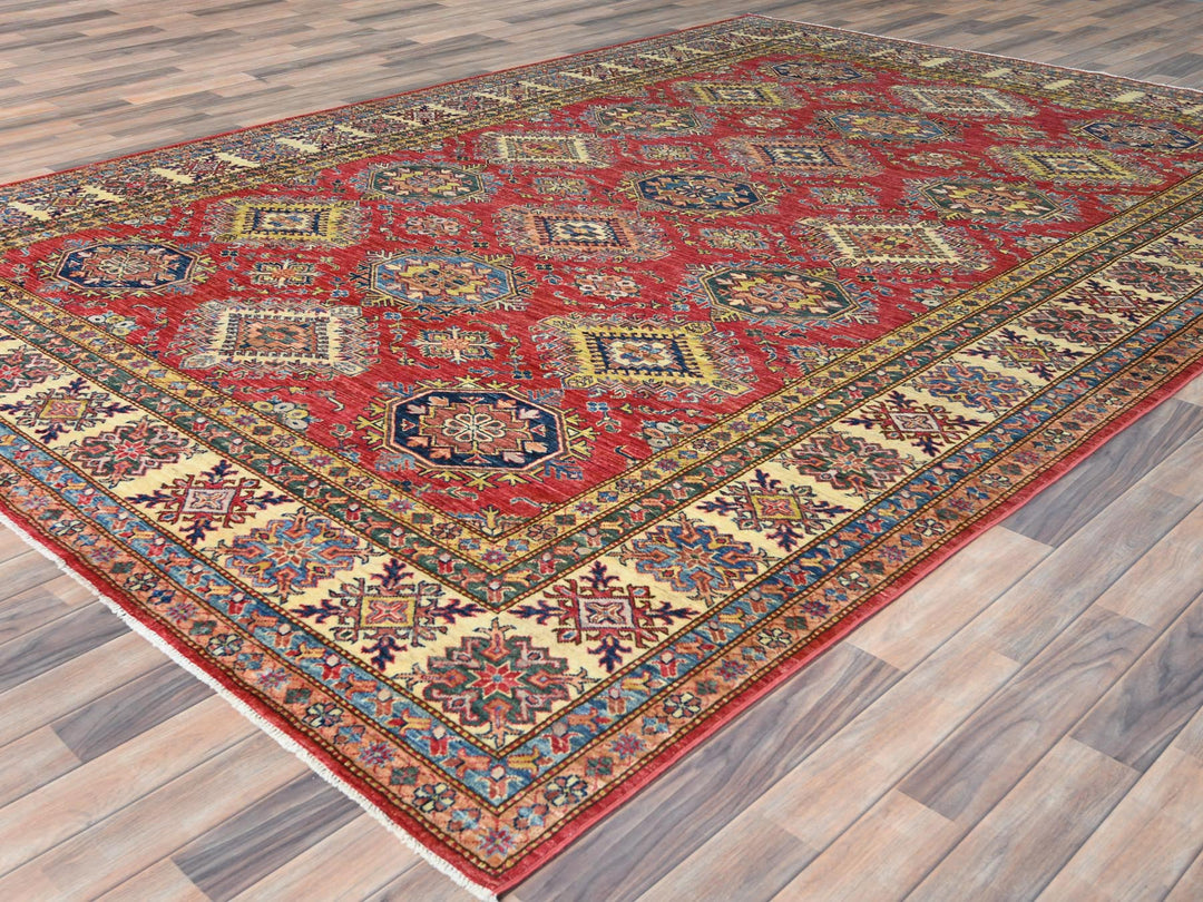 8'10" x 12'8" New Hand Knotted Red Wool Rectangle Oriental Rug - MOA10282641