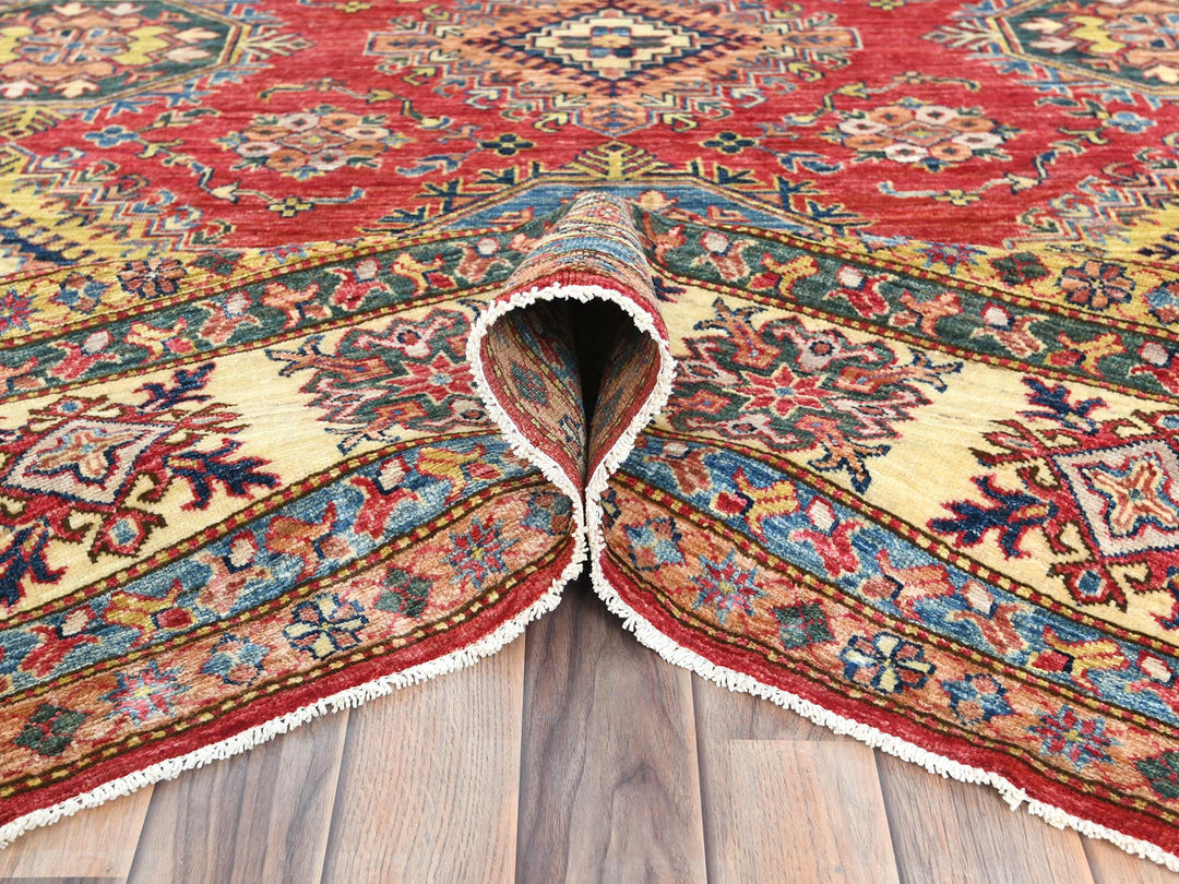 8'10" x 12'8" New Hand Knotted Red Wool Rectangle Oriental Rug - MOA10282641