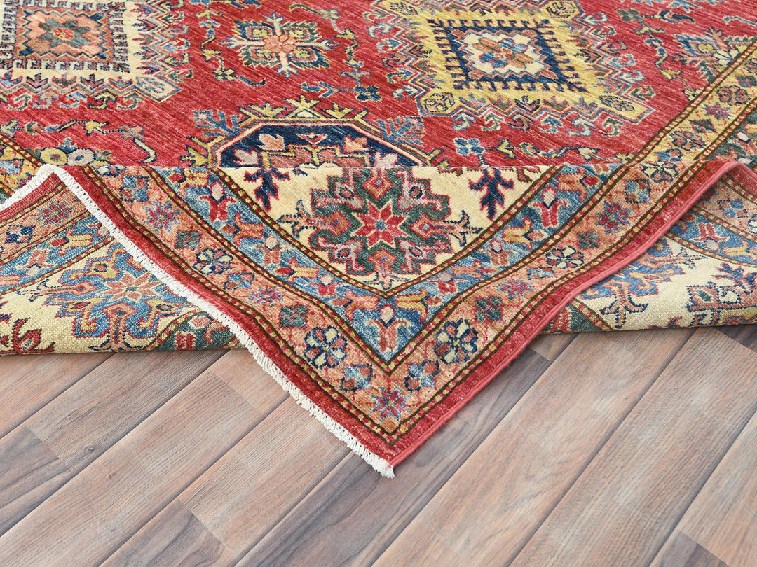 8'10" x 12'8" New Hand Knotted Red Wool Rectangle Oriental Rug - MOA10282641