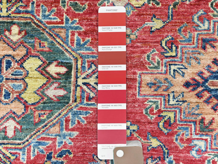 8'10" x 12'8" New Hand Knotted Red Wool Rectangle Oriental Rug - MOA10282641