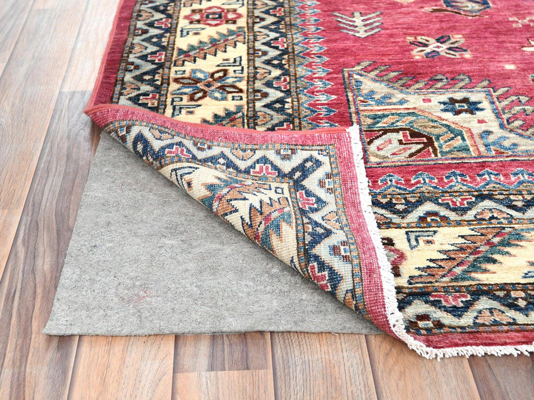 6'0" x 9'1" New Hand Knotted Pink Wool Rectangle Oriental Rug - MOA10282644