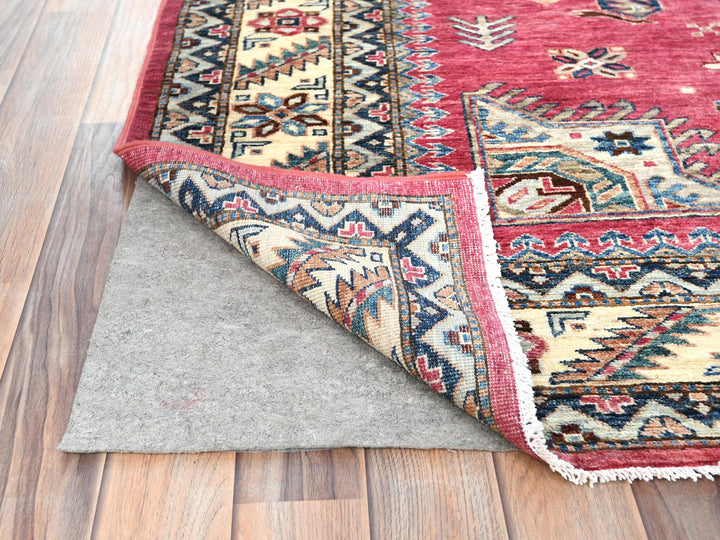 6'0" x 9'1" New Hand Knotted Pink Wool Rectangle Oriental Rug - MOA10282644