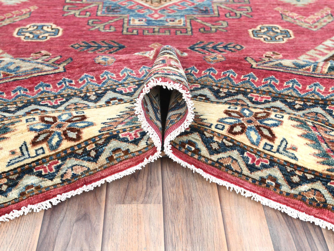 6'0" x 9'1" New Hand Knotted Pink Wool Rectangle Oriental Rug - MOA10282644