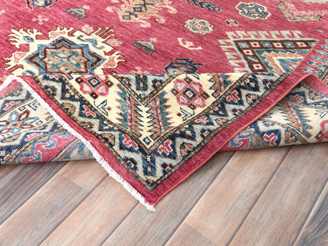 6'0" x 9'1" New Hand Knotted Pink Wool Rectangle Oriental Rug - MOA10282644