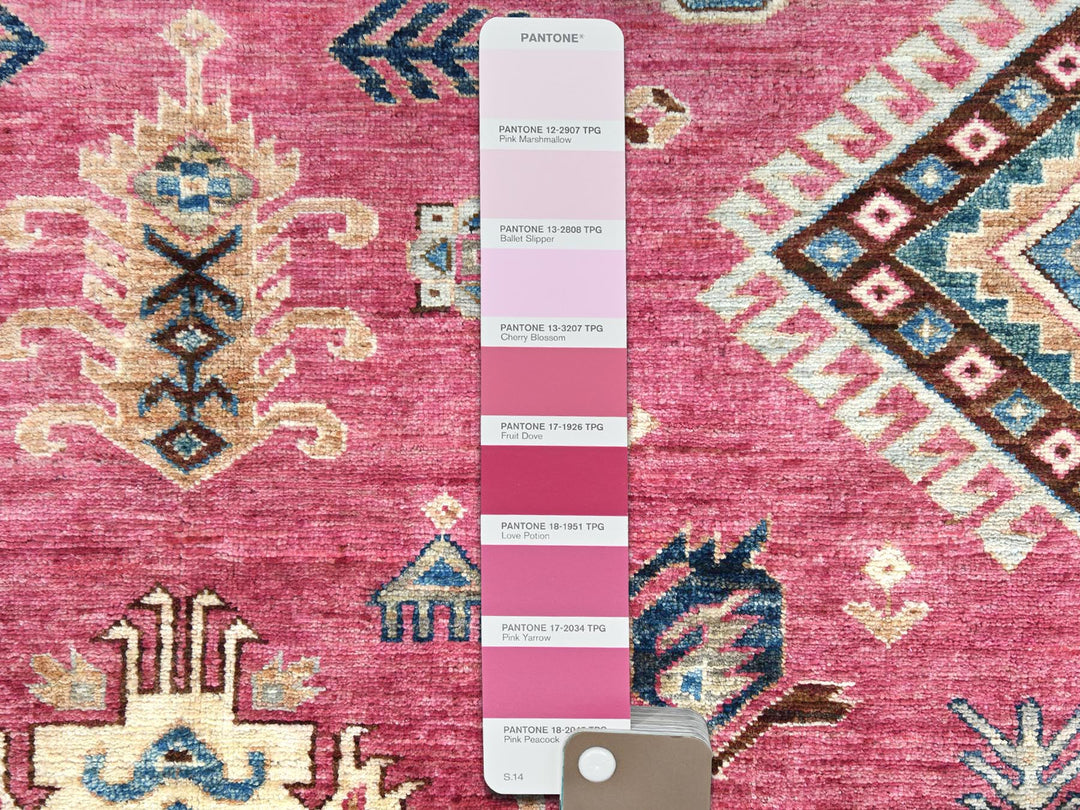 6'0" x 9'1" New Hand Knotted Pink Wool Rectangle Oriental Rug - MOA10282644