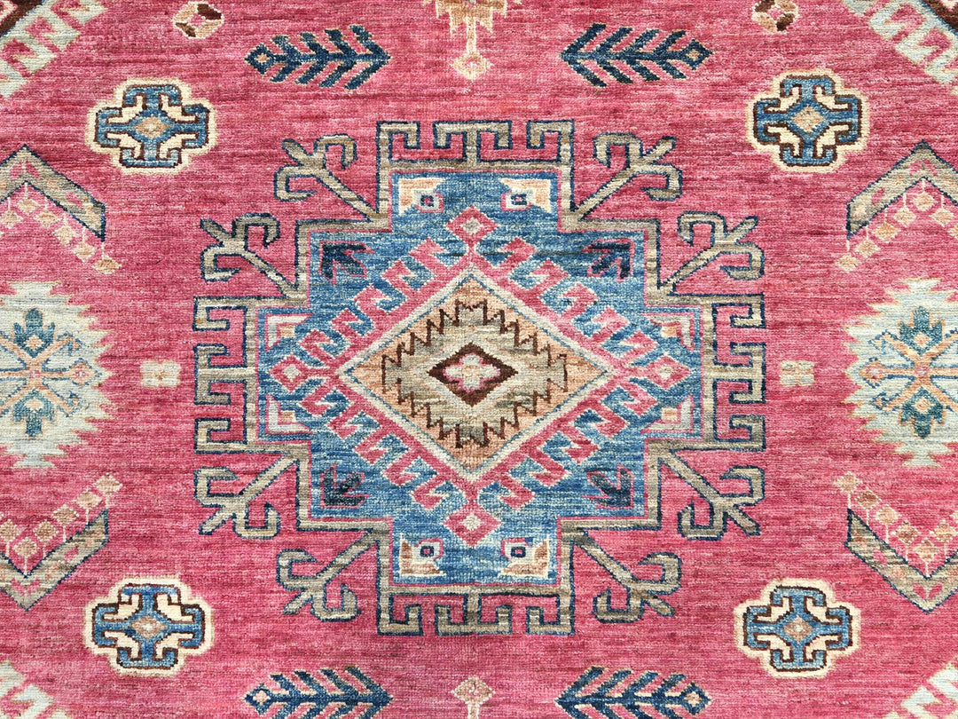 6'0" x 9'1" New Hand Knotted Pink Wool Rectangle Oriental Rug - MOA10282644