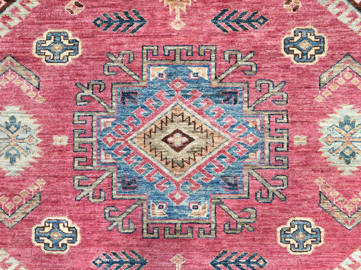 6'0" x 9'1" New Hand Knotted Pink Wool Rectangle Oriental Rug - MOA10282644