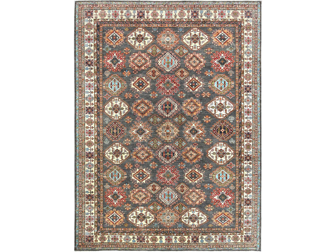 10'3" x 13'10" New Hand Knotted Grey Wool Rectangle Oriental Rug - MOA10282648