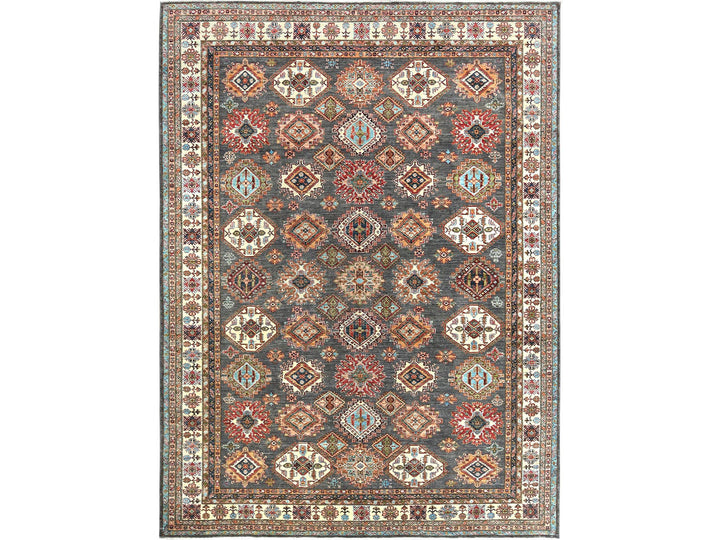 10'3" x 13'10" New Hand Knotted Grey Wool Rectangle Oriental Rug - MOA10282648