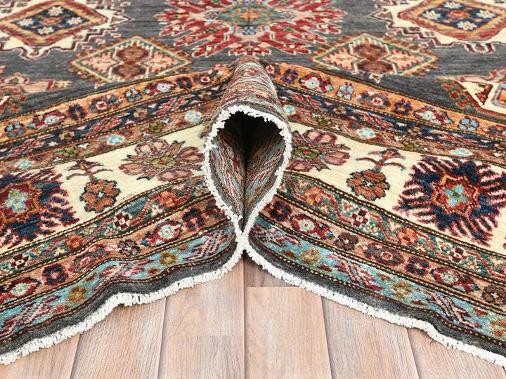 10'3" x 13'10" New Hand Knotted Grey Wool Rectangle Oriental Rug - MOA10282648