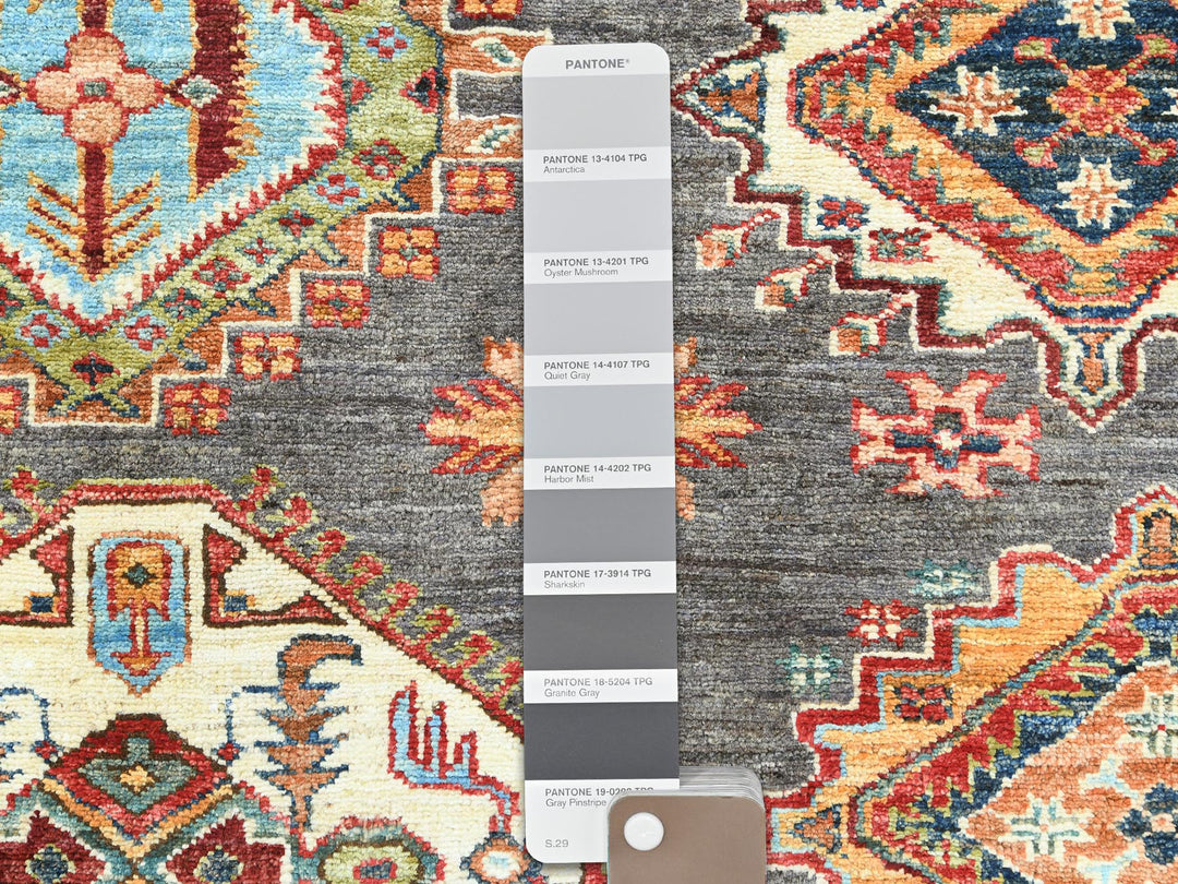 10'3" x 13'10" New Hand Knotted Grey Wool Rectangle Oriental Rug - MOA10282648