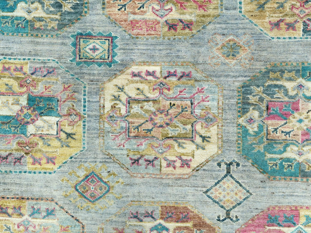 9'9" x 14'1" New Hand Knotted Blue Wool Rectangle Oriental Rug - MOA10282656