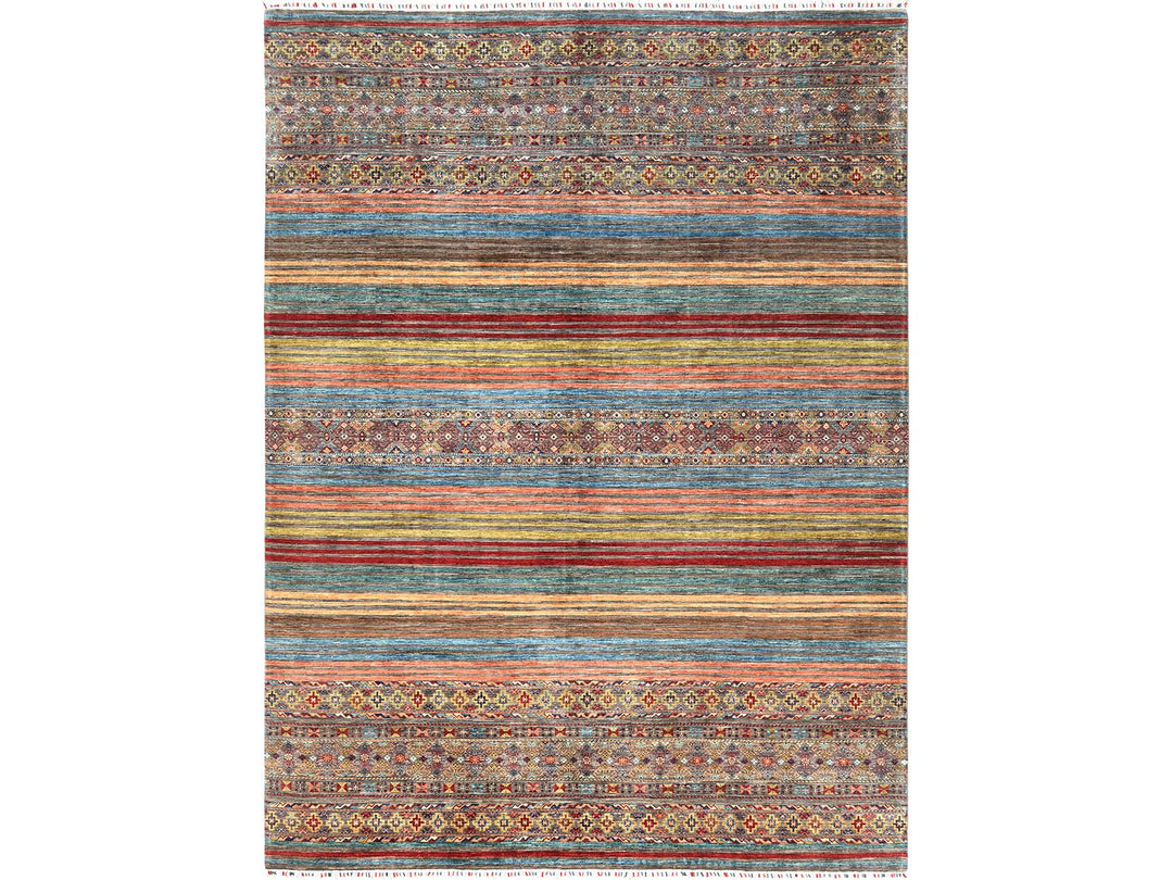 9'10" x 13'2" New Hand Knotted Red Wool Rectangle Oriental Rug - MOA10282687