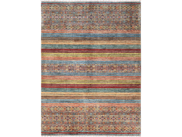 9'10" x 13'2" New Hand Knotted Red Wool Rectangle Oriental Rug - MOA10282687