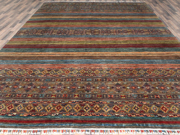 9'10" x 13'2" New Hand Knotted Red Wool Rectangle Oriental Rug - MOA10282687