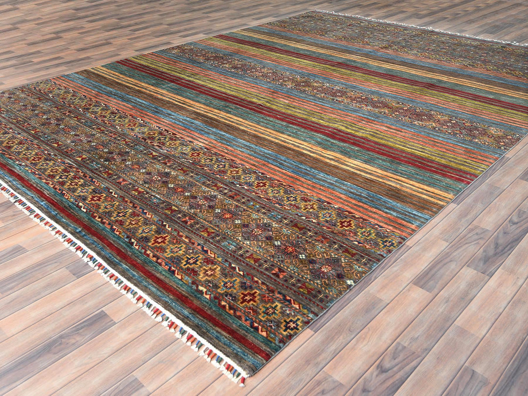 9'10" x 13'2" New Hand Knotted Red Wool Rectangle Oriental Rug - MOA10282687