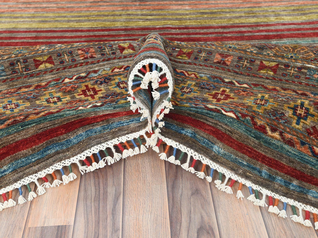 9'10" x 13'2" New Hand Knotted Red Wool Rectangle Oriental Rug - MOA10282687