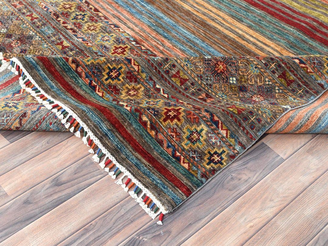 9'10" x 13'2" New Hand Knotted Red Wool Rectangle Oriental Rug - MOA10282687