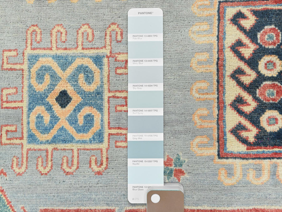 7'9" x 10'8" New Hand Knotted Grey Wool Rectangle Oriental Rug - MOA10282706