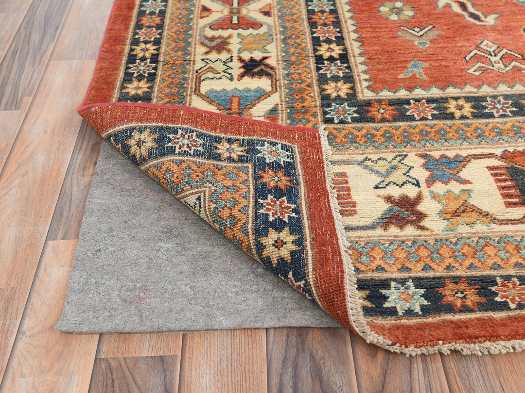 9'0" x 11'9" New Hand Knotted Red Wool Rectangle Oriental Rug - MOA10282709