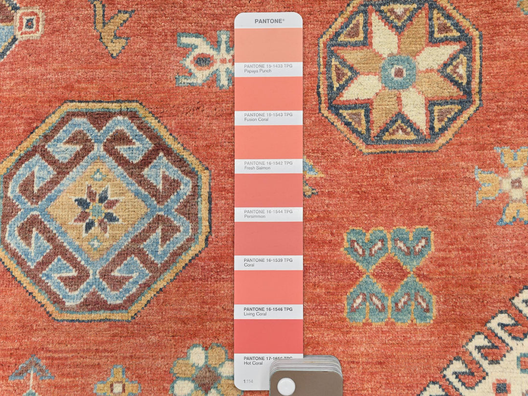 9'0" x 11'9" New Hand Knotted Red Wool Rectangle Oriental Rug - MOA10282709