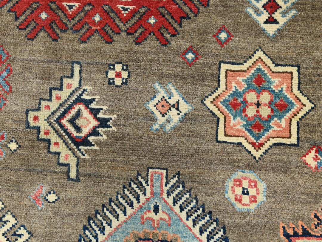 8'10" x 9'0" New Hand Knotted Brown Wool Round Oriental Rug - MOA10282711