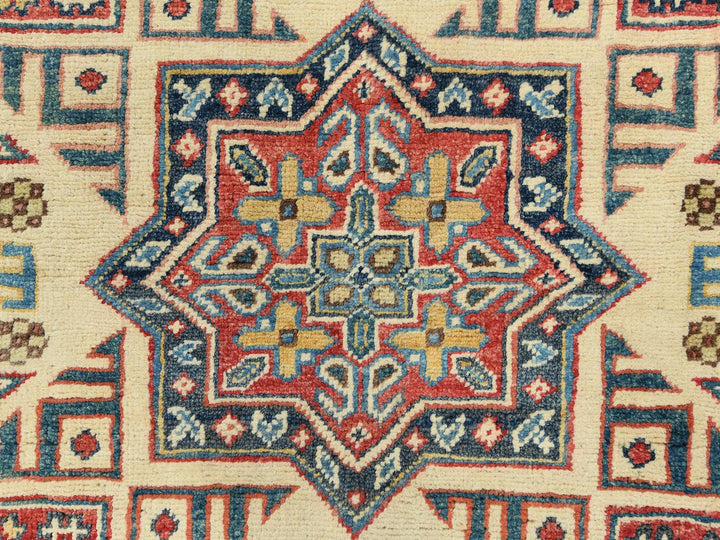 8'0" x 7'9" New Hand Knotted Yellow Wool Round Oriental Rug - MOA10282712