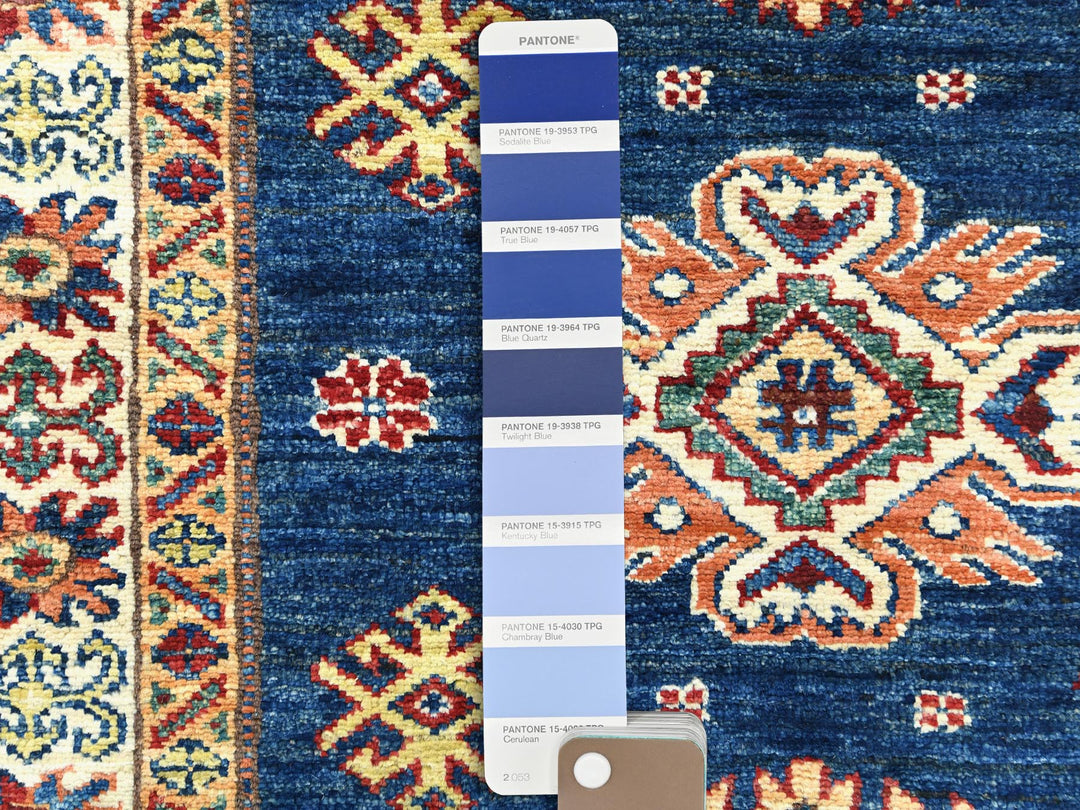 2'10" x 13'2" New Hand Knotted Blue Wool Runner Oriental Rug - MOA10282723