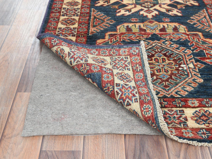 2'7" x 13'6" New Hand Knotted Blue Wool Runner Oriental Rug - MOA10282725