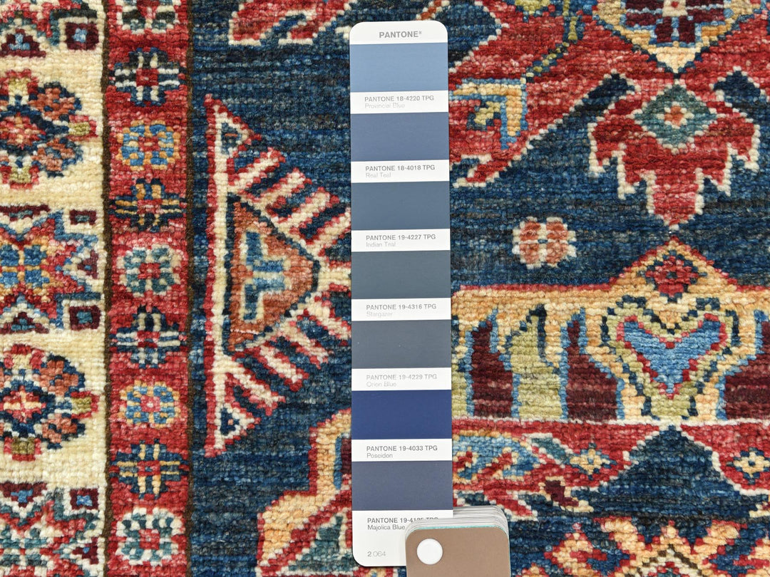 2'7" x 13'6" New Hand Knotted Blue Wool Runner Oriental Rug - MOA10282725